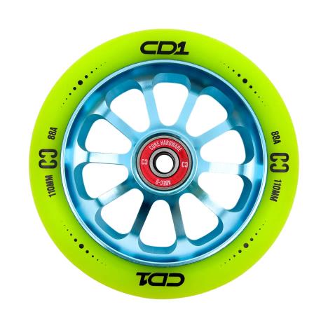 CORE CD1 Spoked Stunt Scooter Wheels 110mm - Lime/Blue £49.99